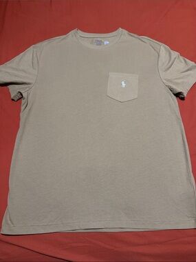 Polo by Ralph Lauren Men’s Pocket Tee - Beige with White Pony